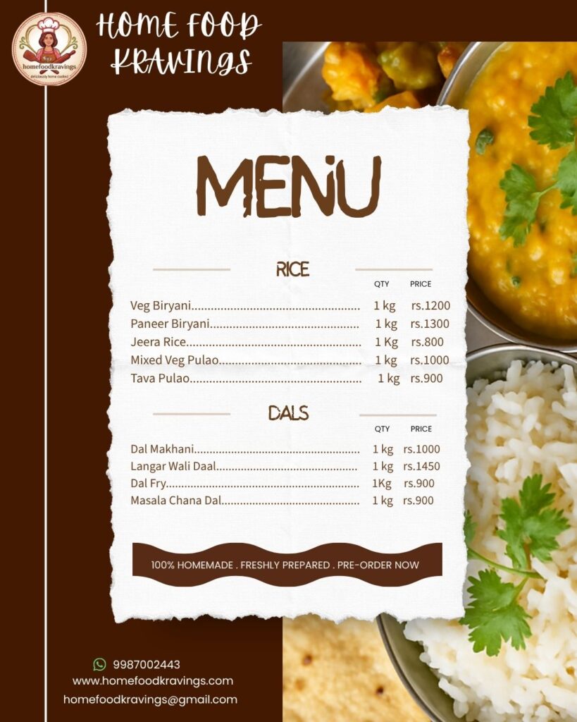 Rice and dal menu for catering service in Andheri