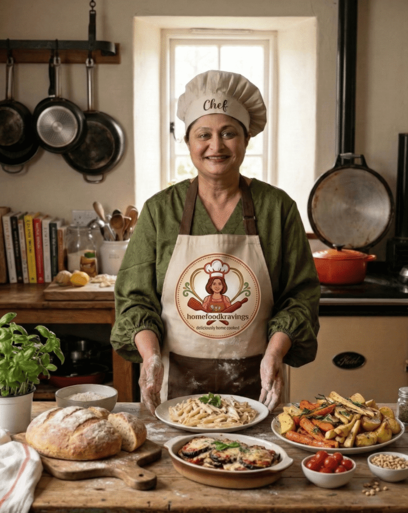 home chef preparing fresh vegetarian food in kitchen for tiffin service in Andheri Mumbai